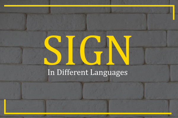 sign in different languages