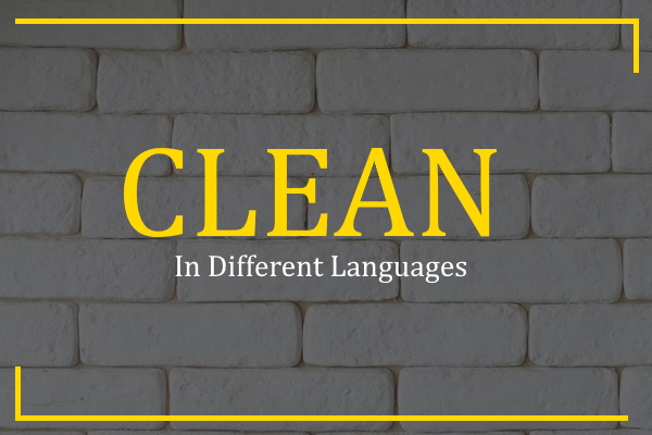 clean in different languages